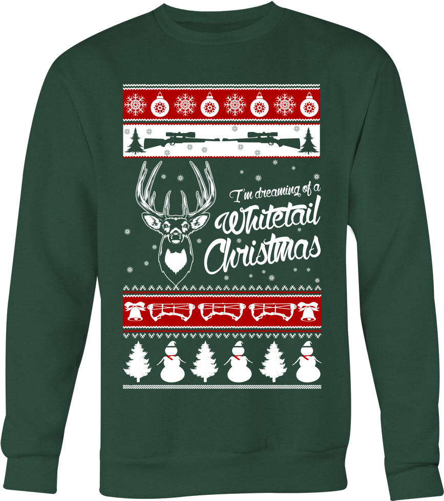 Whitetail Christmas Ugly Sweater Style Printed- Sweatshirt - Admit It You Want To Taste My Weiner (1000x1000), Png Download
