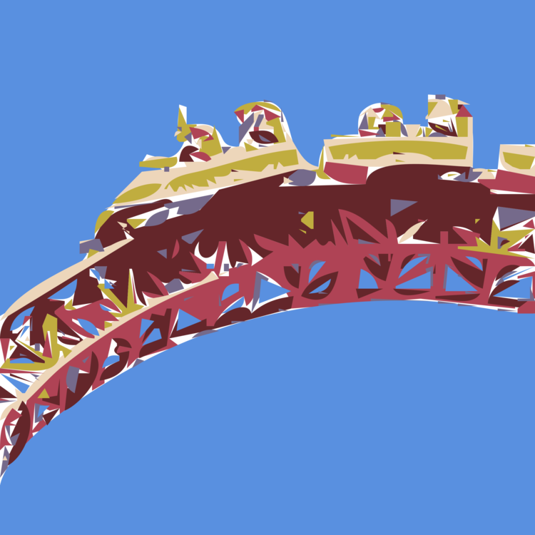 Amusement Park Roller Coaster - Amusement Park (750x750), Png Download