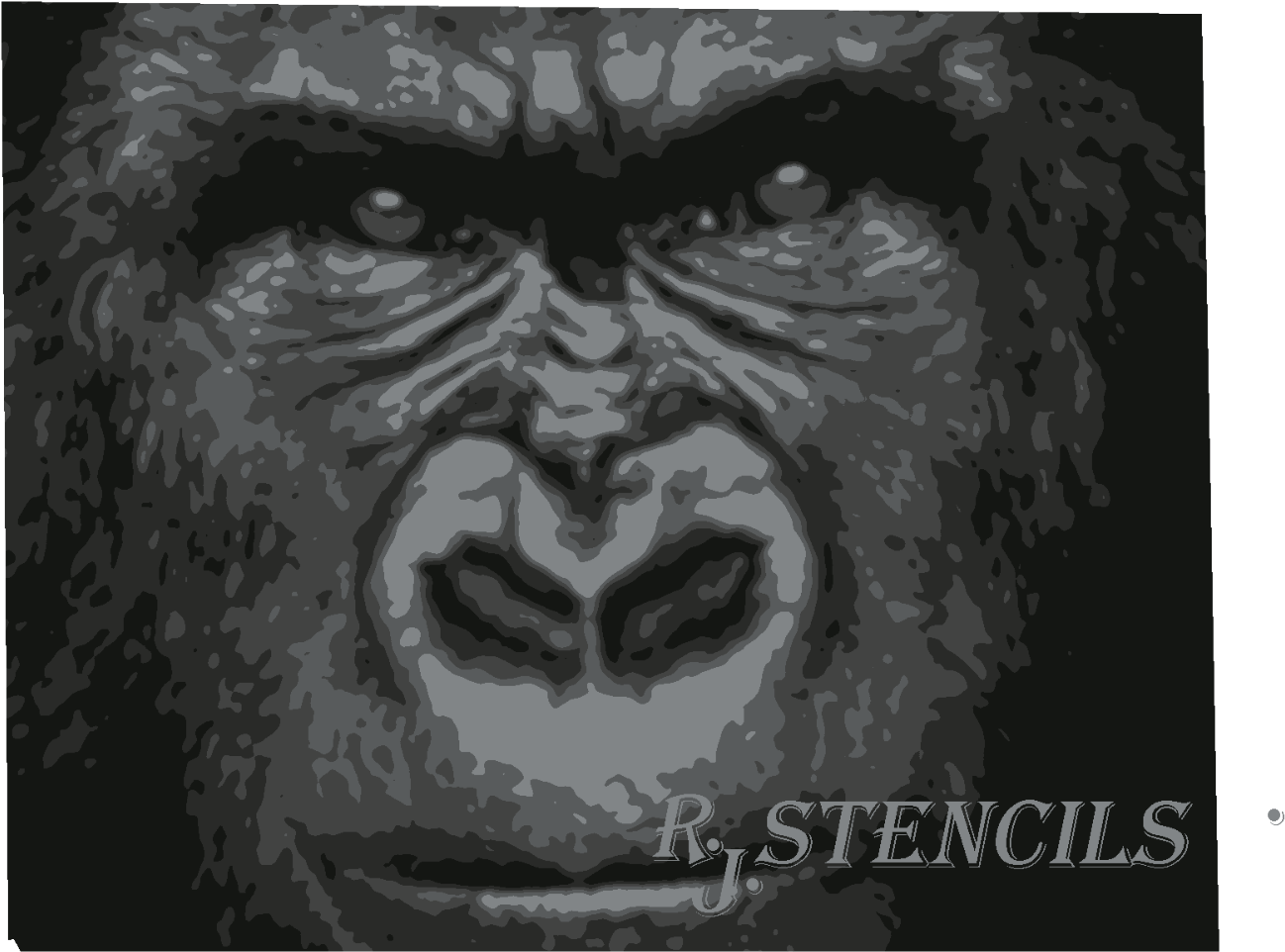 Multilayer Airbrush Stencil Gorilla Face - Fondo De Pantalla Animales Hd (1600x1000), Png Download