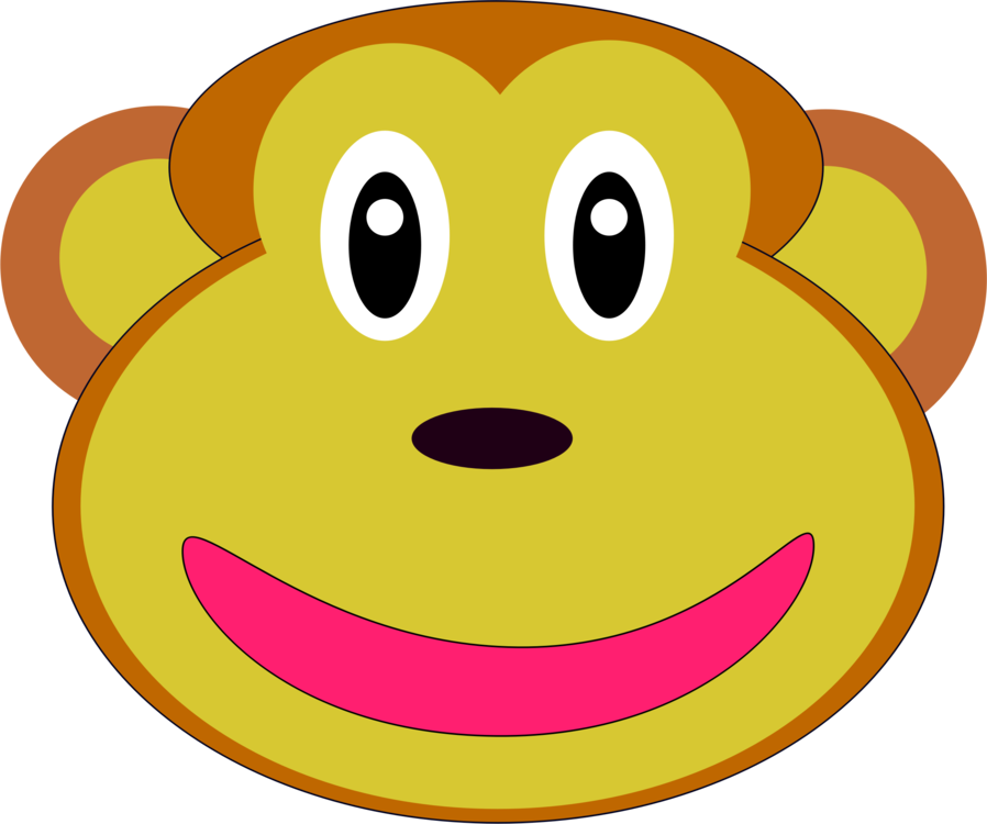 Smiley Gorilla Monkey Computer Icons Primate - Clip Art (898x750), Png Download