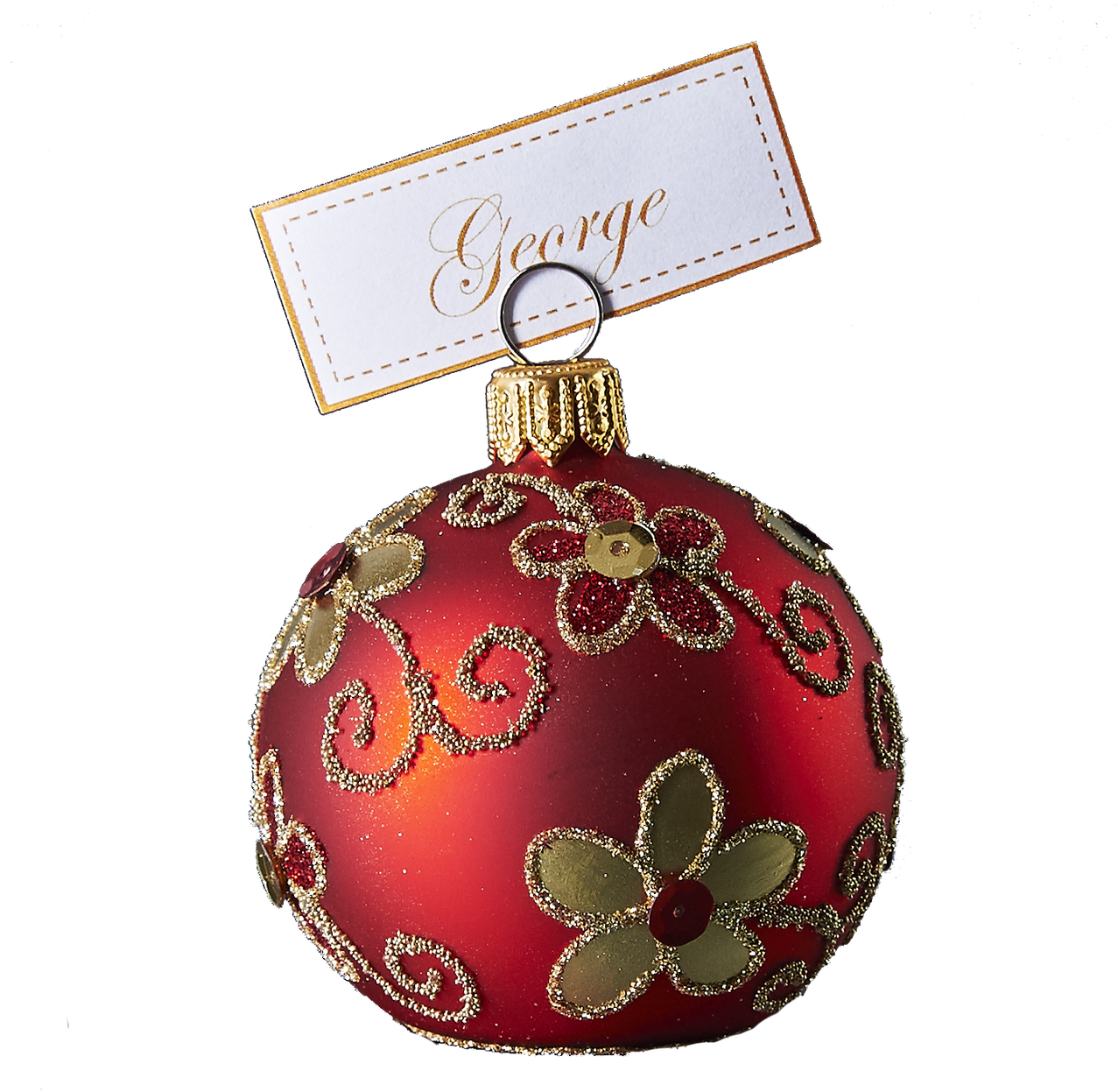 Hand Crafted Christmas Ornament Red Cardholder With - Christmas Ornament (1280x1280), Png Download