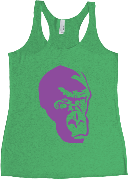 Purple Gorilla Racerback Tank Top - Shirt (852x762), Png Download
