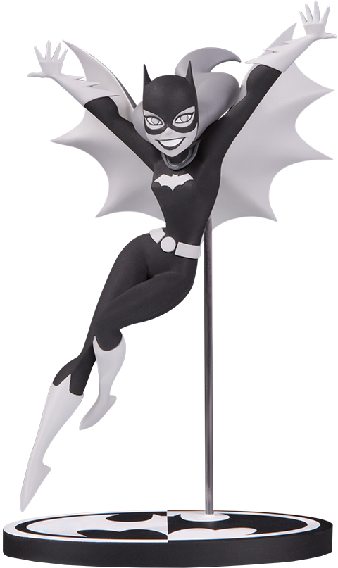 Dc Collectibles Batgirl Statue - Dc Collectibles Black And White Batgirl (480x807), Png Download