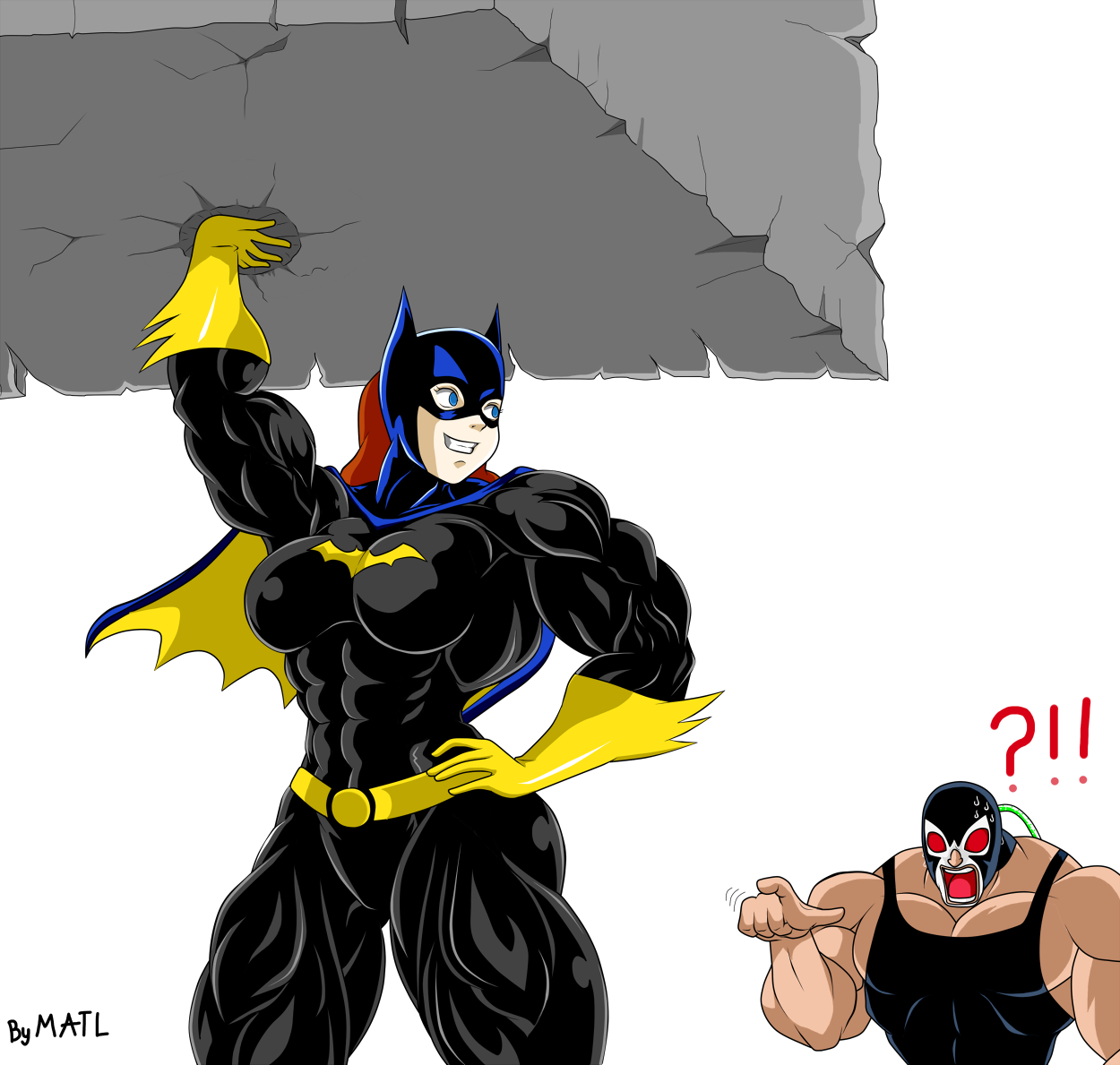 Batgirl Lifting - Muscle Batgirl (1250x1189), Png Download