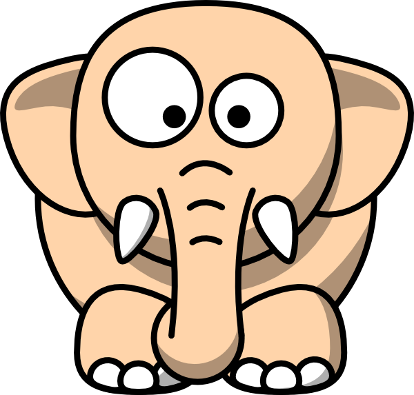 Cartoon Elephant Back (600x573), Png Download
