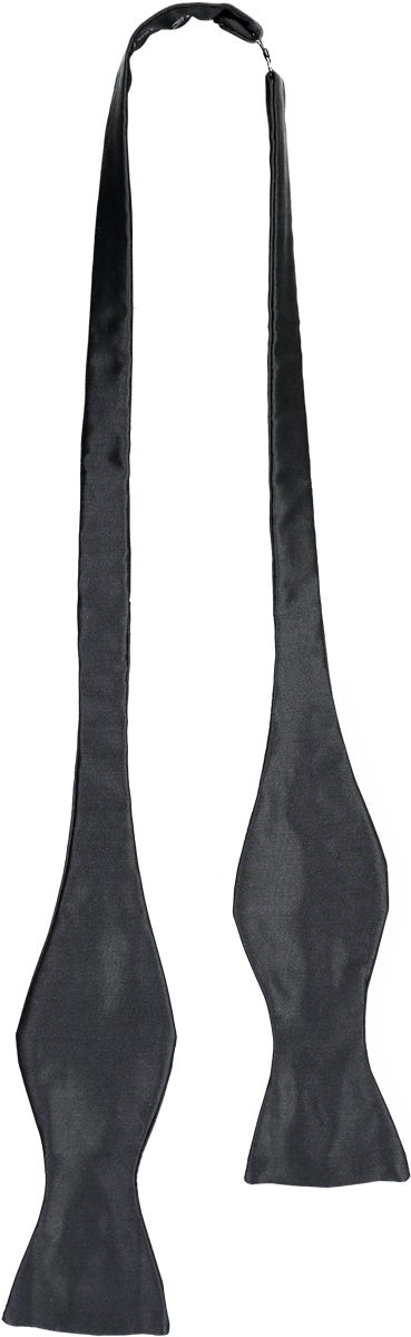 Menswear Bow Tie Self Tie Black Satin Butterfly - Sock (369x1200), Png Download