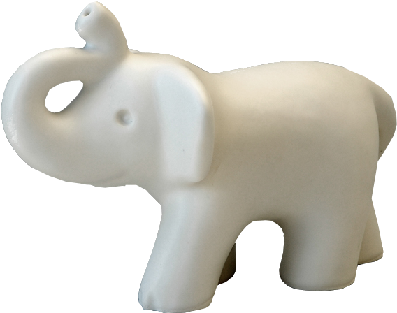 Ceramic Elephant Keepsake Urn In White - Indian Elephant (600x600), Png Download