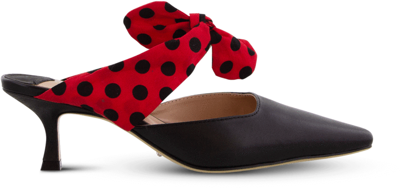 Bakari Black Como Red Black Polka Dot Default - Basic Pump (999x535), Png Download