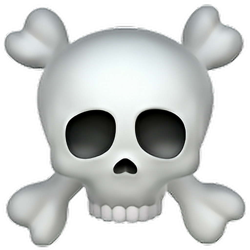 Skull Sticker - Skull And Crossbones Emoji (1024x1024), Png Download