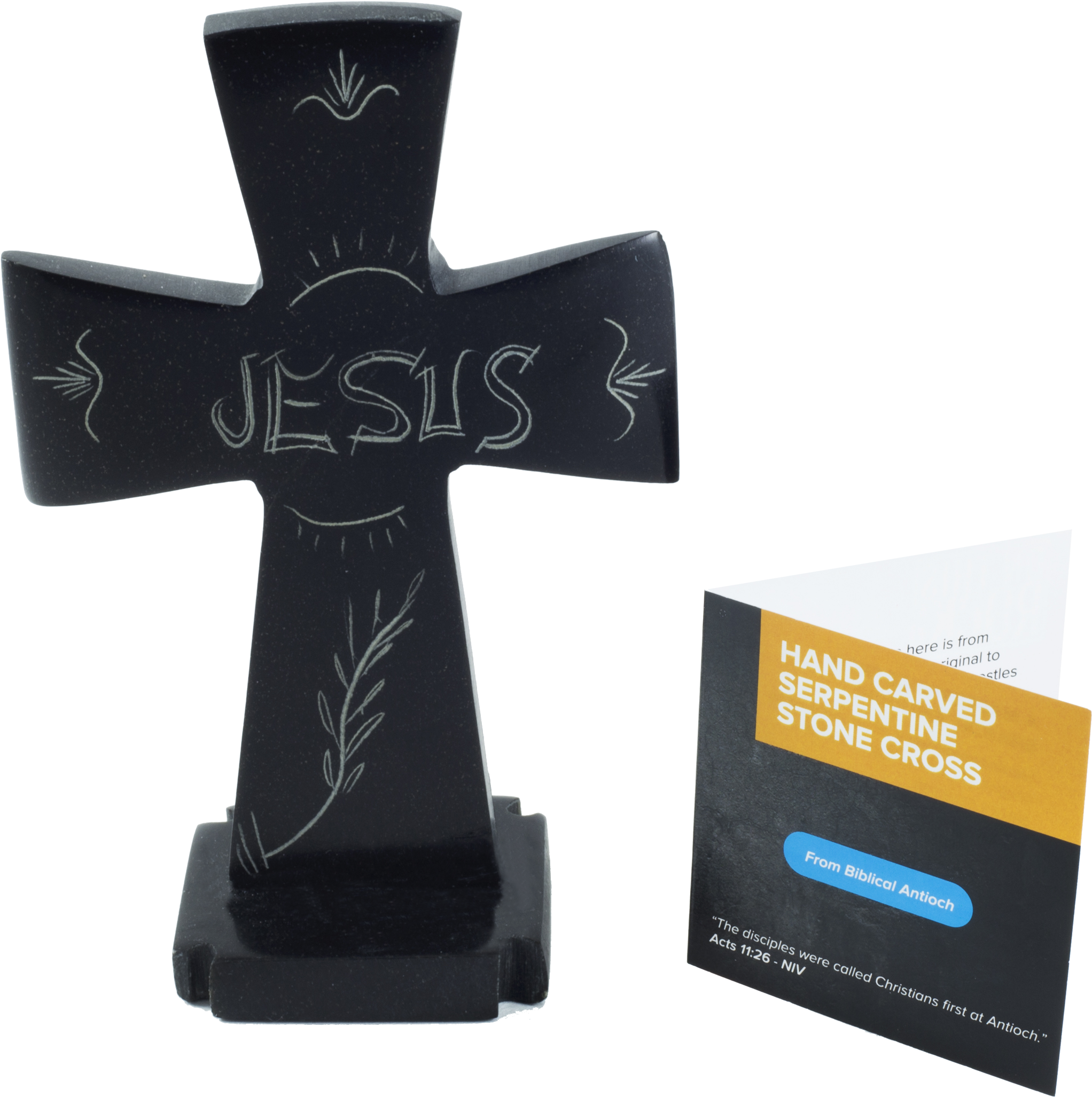 Table Top Hand Carved Serpentine Stone Cross - Cross (2571x2282), Png Download