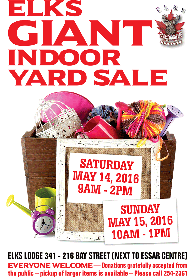 Elks Giant Indoor Yard Sale - Elks Of Canada (800x1139), Png Download