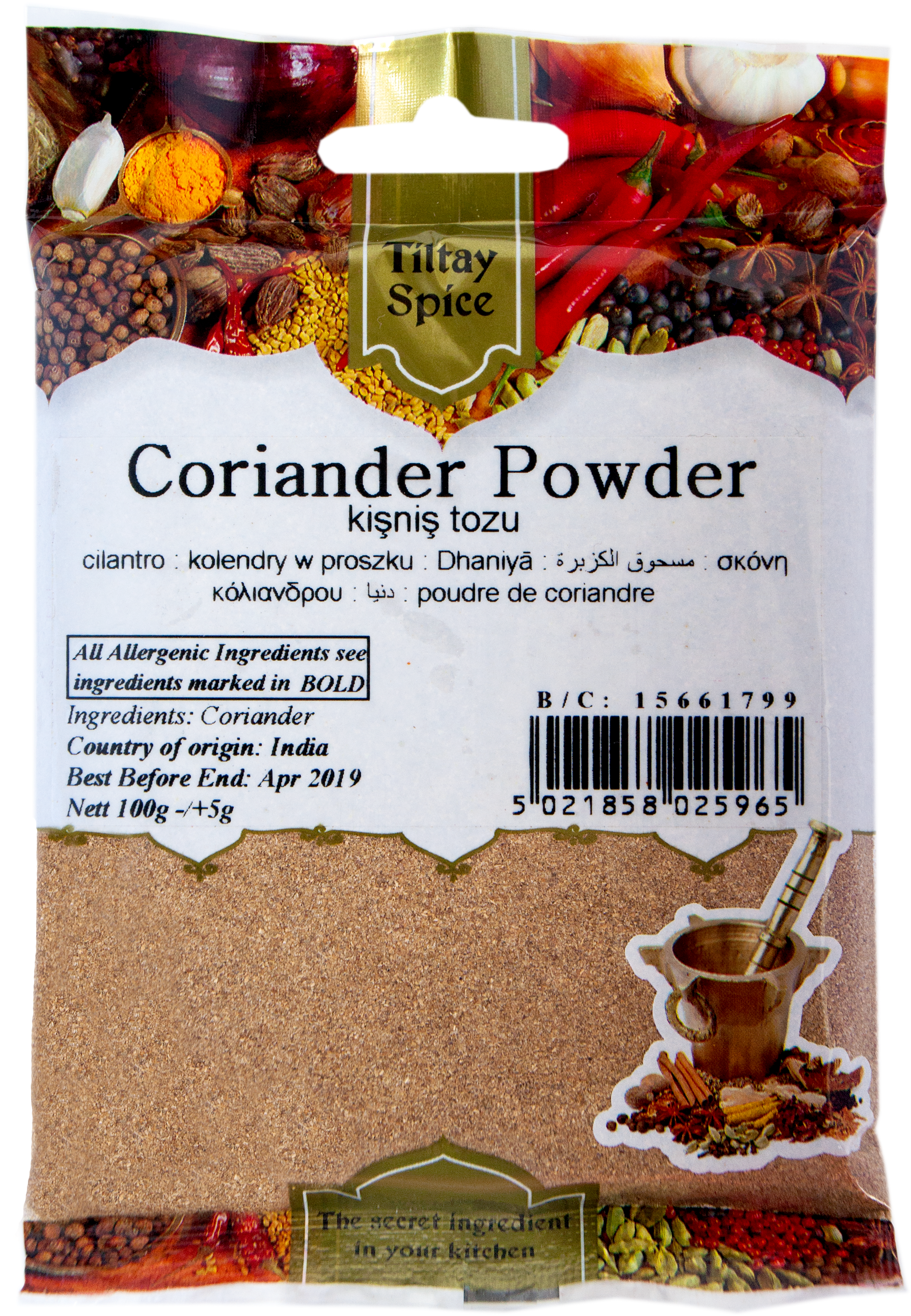 Tiltay Spice Coriander Powder - Mulch (2791x3669), Png Download