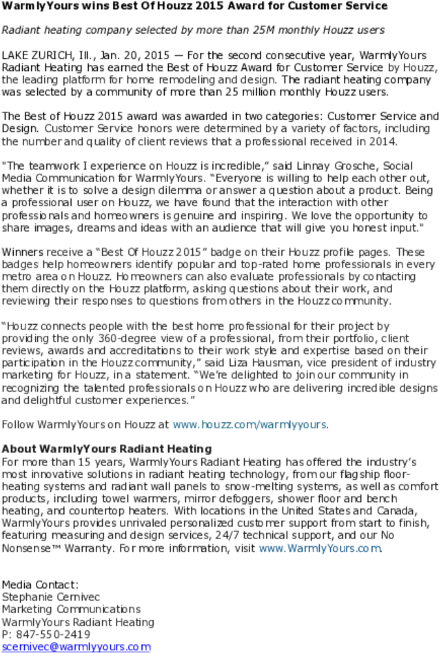 Warmlyyours Wins Best Of Houzz 2015 Award For Customer - Compare And Contrast Political Ideologies (900x1165), Png Download