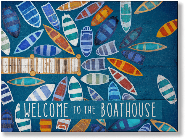 View Zoom Boats By The Pier Sign - Motif (730x730), Png Download