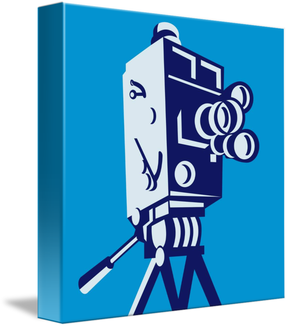 Vintage Movie Film Camera Retro Shower Curtain - Movie Camera (573x650), Png Download