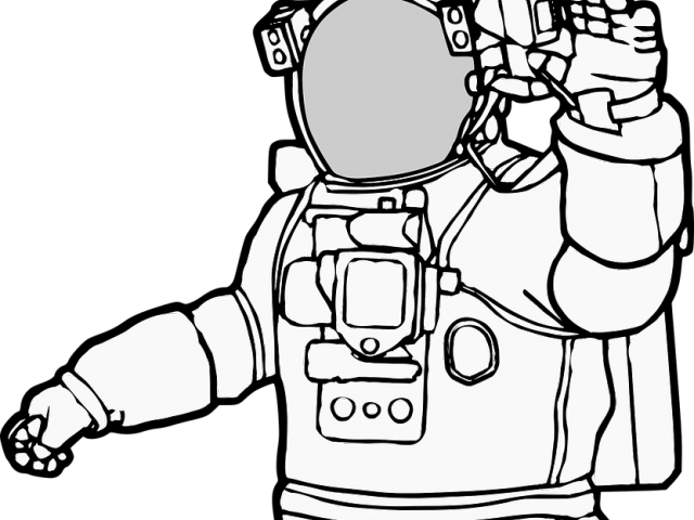 Astronaut Clipart Spaceman - Space Suit Drawing (640x480), Png Download