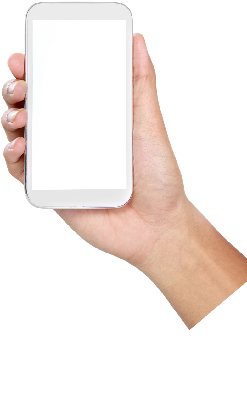 Package Mobile App Phone Cell Application Holding - Android Phone Hand Png (800x1402), Png Download