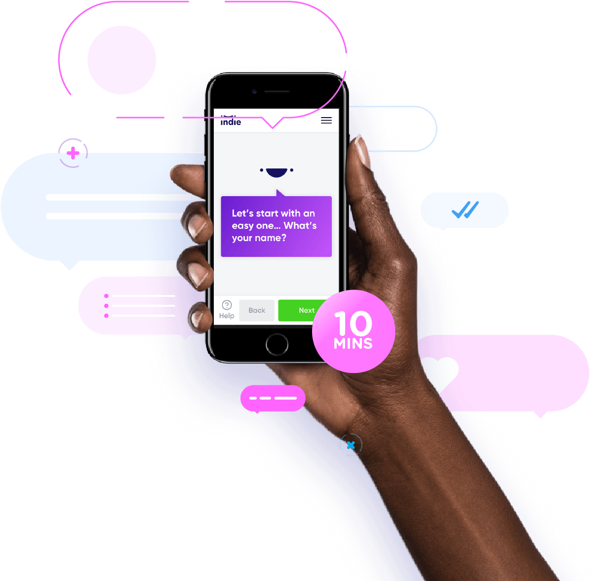 A Hand Holding A Device Which Shows The Indie Signup - Iphone (1230x1202), Png Download