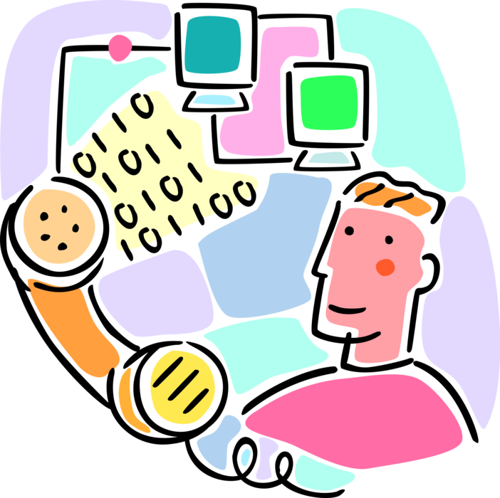 Vector Illustration Of Telephone Handset Receiver With (702x700), Png Download