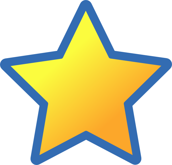 Blue And Gold Star (600x573), Png Download