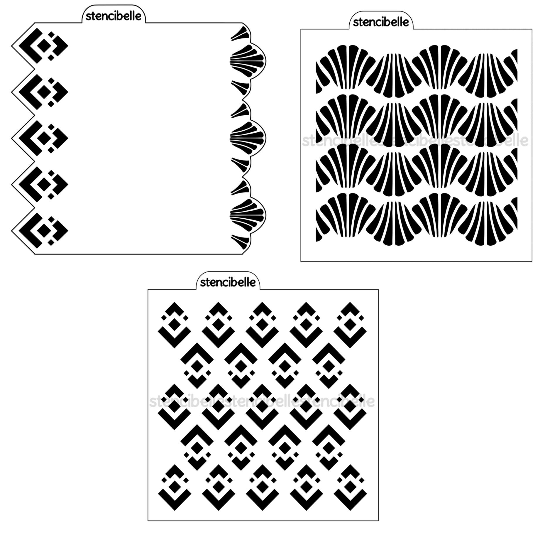 Art Deco Stencil Pack - Illustration (1858x1823), Png Download