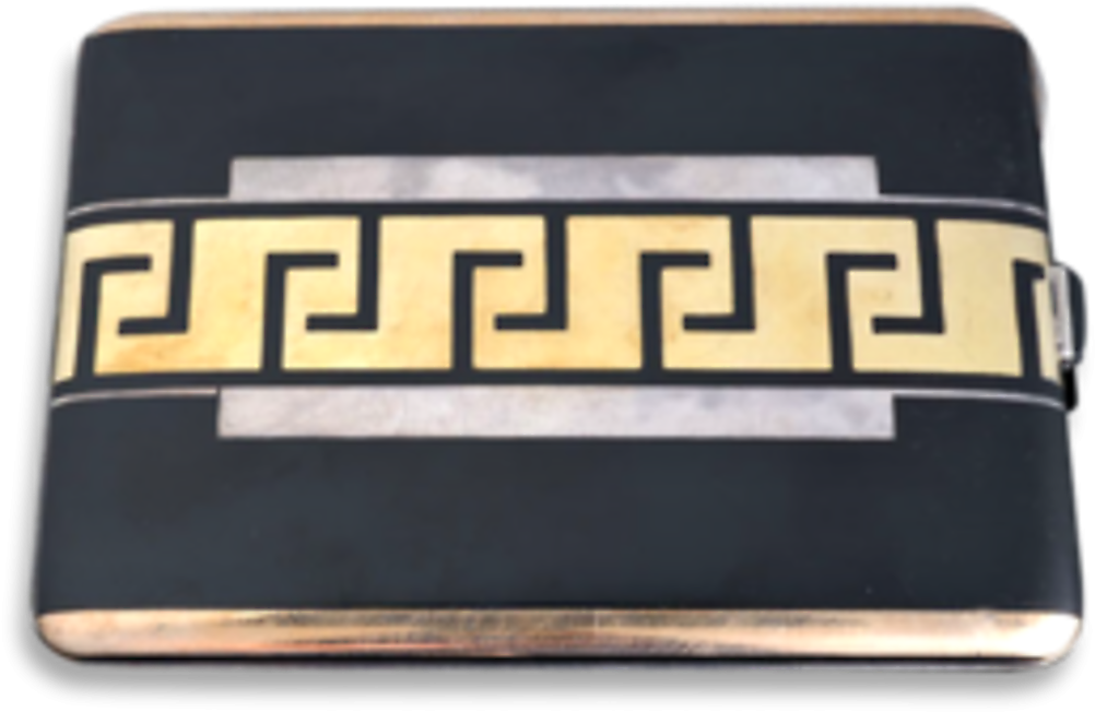 Art Deco Gold And Enamel Cigarette Case - Wallet (1080x1080), Png Download