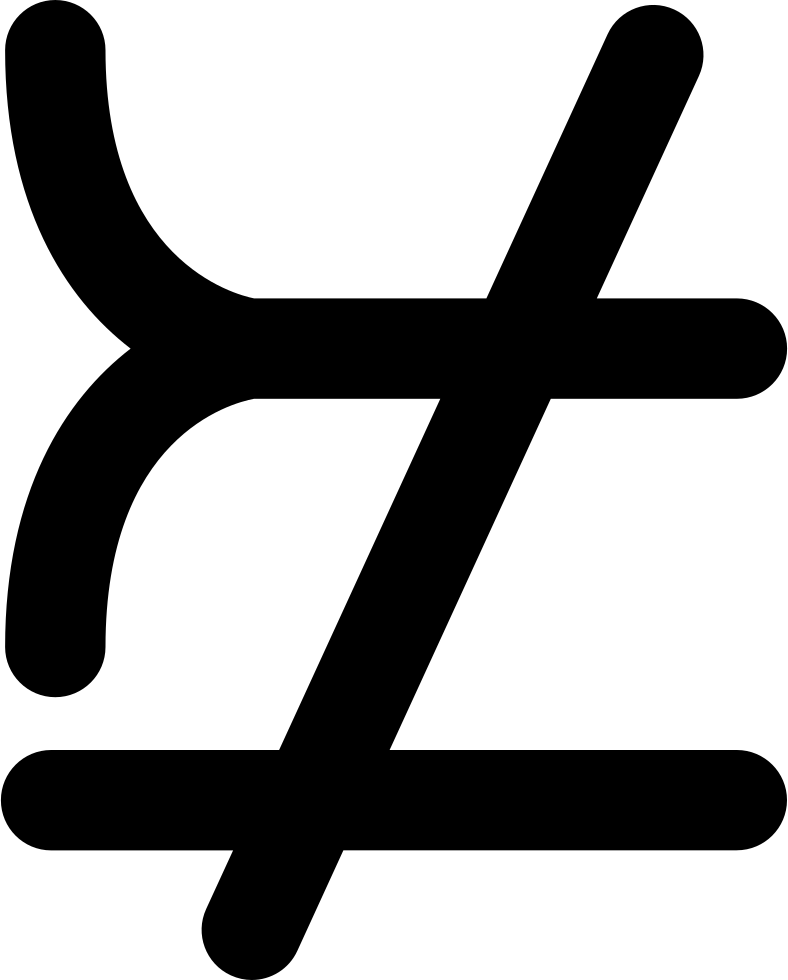 Mathematical Symbols That Does Not Match Or Equal Comments - Not Match Icon (788x980), Png Download