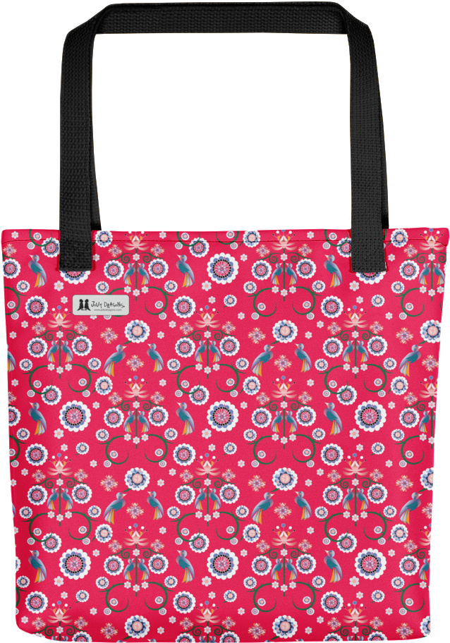 Bird Art Deco Red Tote - Tote Bag (1000x1000), Png Download