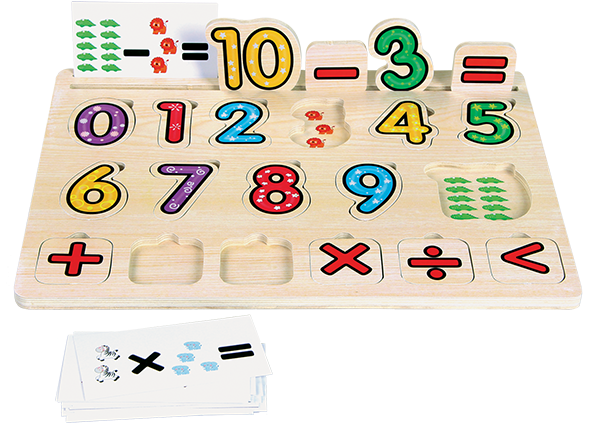Numbers Puzzle & Cards - Construction Set Toy (600x600), Png Download