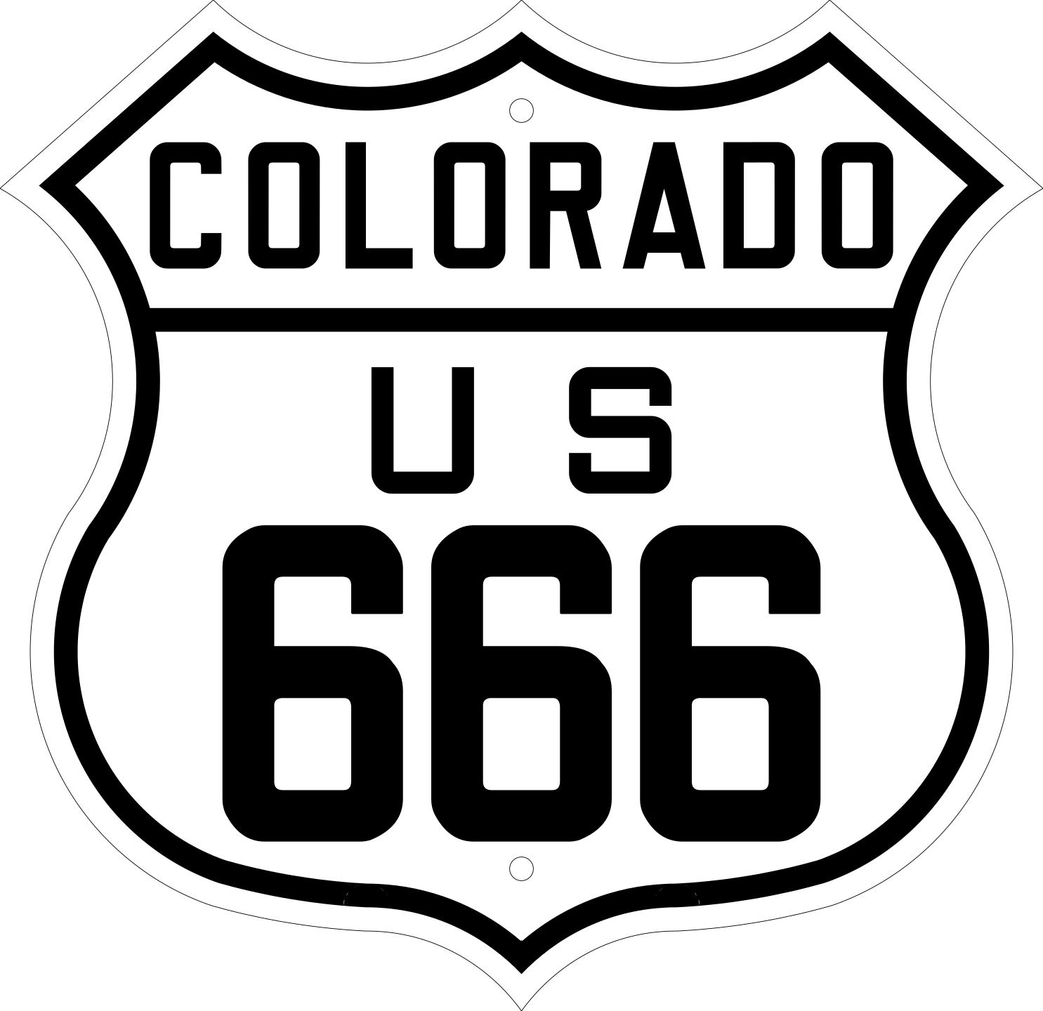 Us 666 Colorado - Route 66 (1485x1440), Png Download
