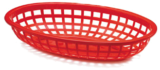 C1074r Basket Plastic Oval Red Fast Food Classic 9 - Basket (800x800), Png Download