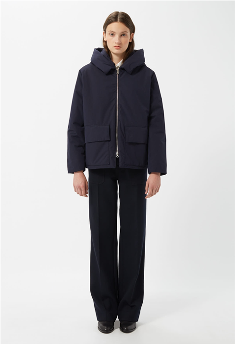 Lona Ederne Navy Padded Jacket Coat - Pajamas (701x700), Png Download