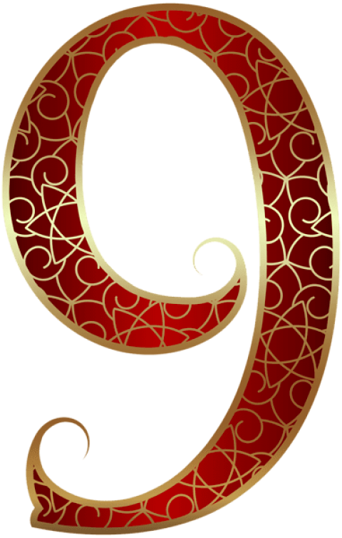 Free Png Download Gold Red Number Nine Clipart Png - Clip Art (480x754), Png Download