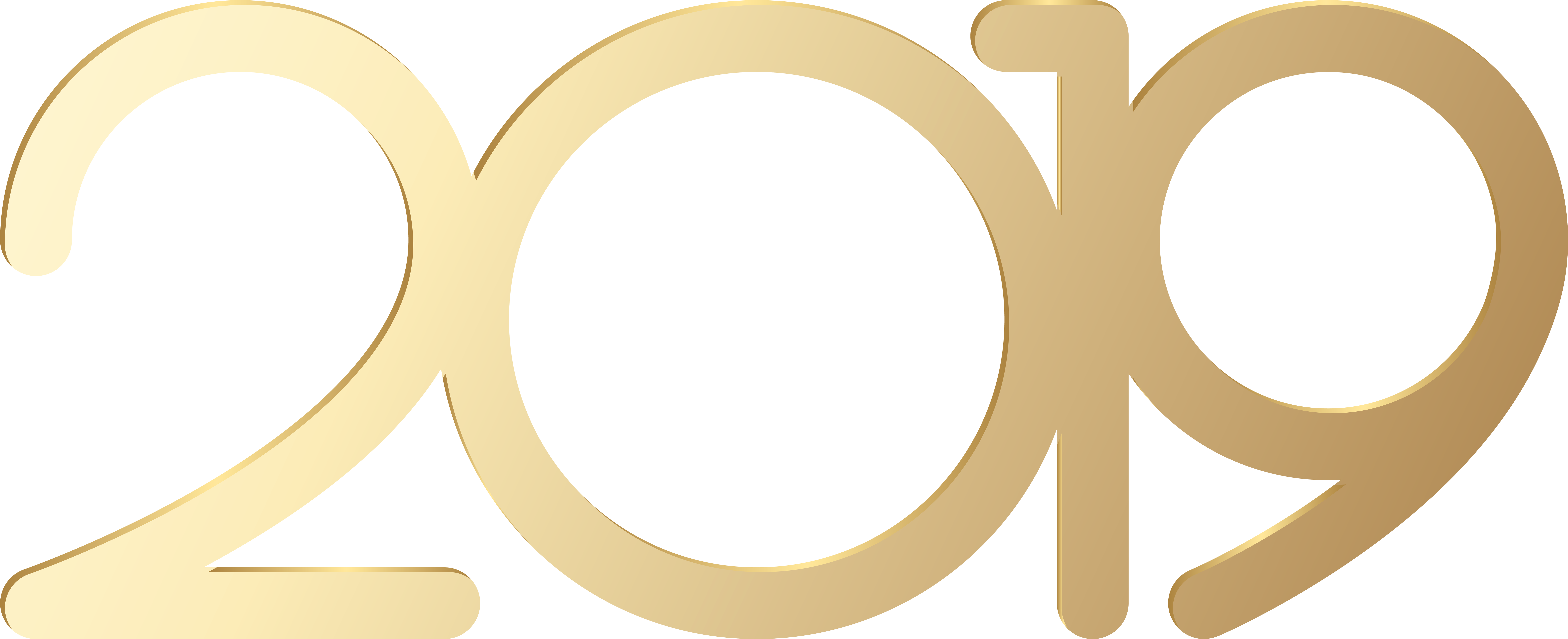 2019 Golden Clip Art Image Gallery Yopriceville High - Happy New Year 2019golden Png (8000x3334), Png Download