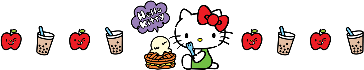 The Drinks, With Mellow And Fruity Aromas, Are Inspired - Hello Kitty (1268x254), Png Download