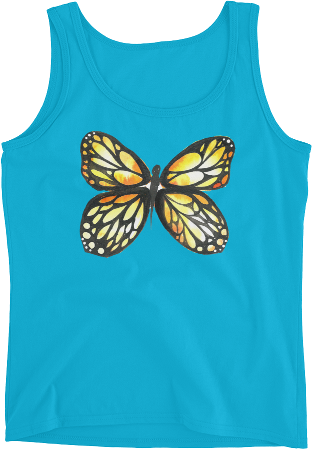 Black & Yellow Butterfly Ladies - Top (1000x1000), Png Download