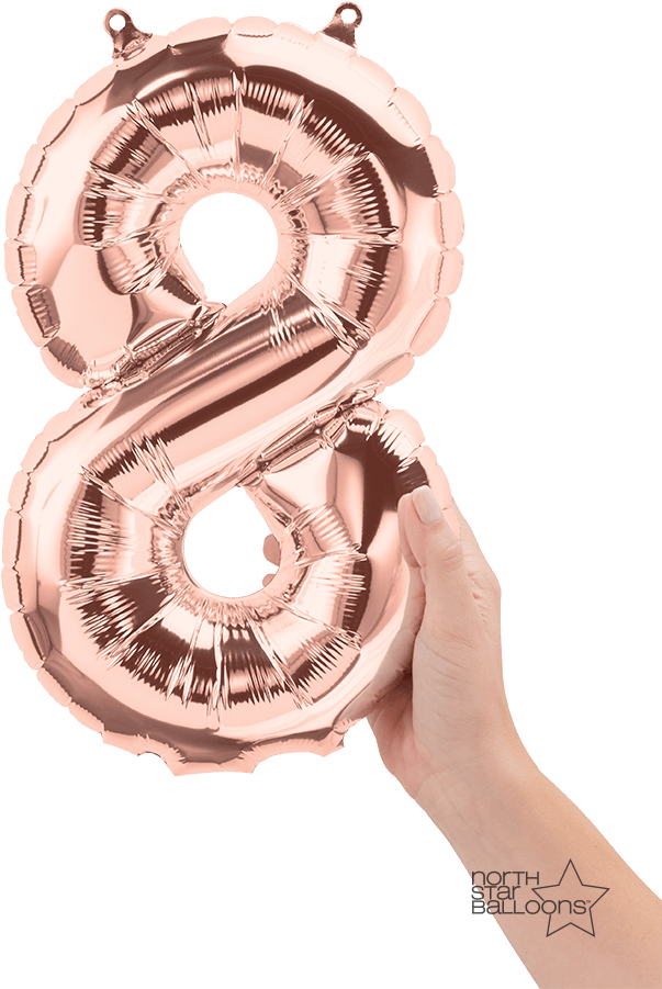 8 Rose Gold 16″ Foil Balloon - Balony 18 Rozowe Zloto (1000x1000), Png Download