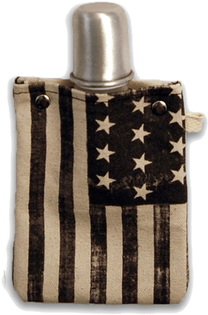 Americana Flask With Shot Glass Top, 4-ounce - Hip Flask (575x648), Png Download