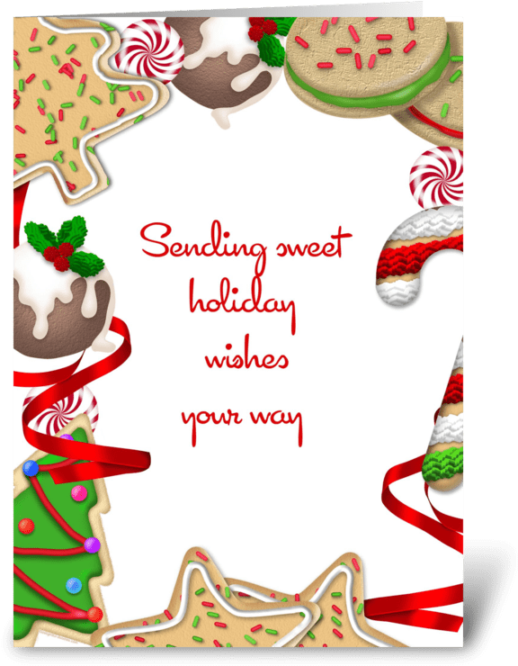 Christmas Cookies Greeting Card - Christmas Baking Borders (700x792), Png Download