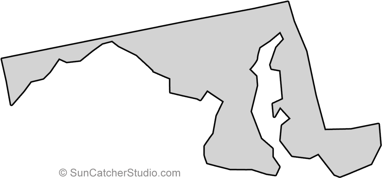 Maryland - Line Art (1315x681), Png Download