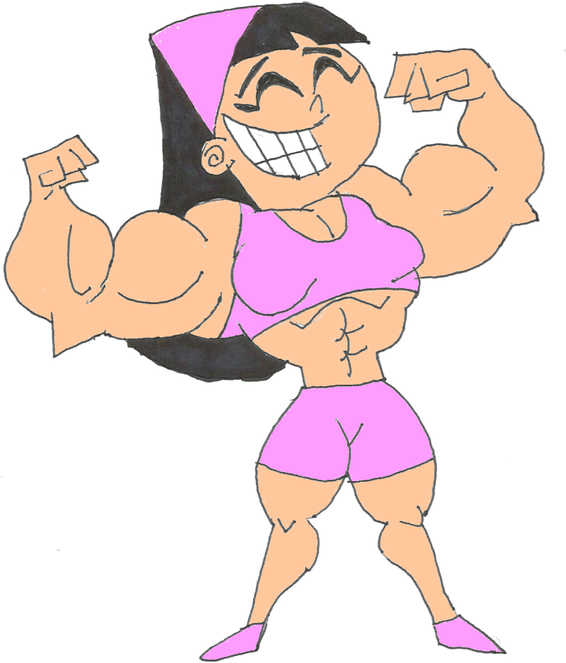 Muscle Trixie Colorized By Ldejrufffan - Fairly Oddparents Wanda Muscle Growth (803x941), Png Download