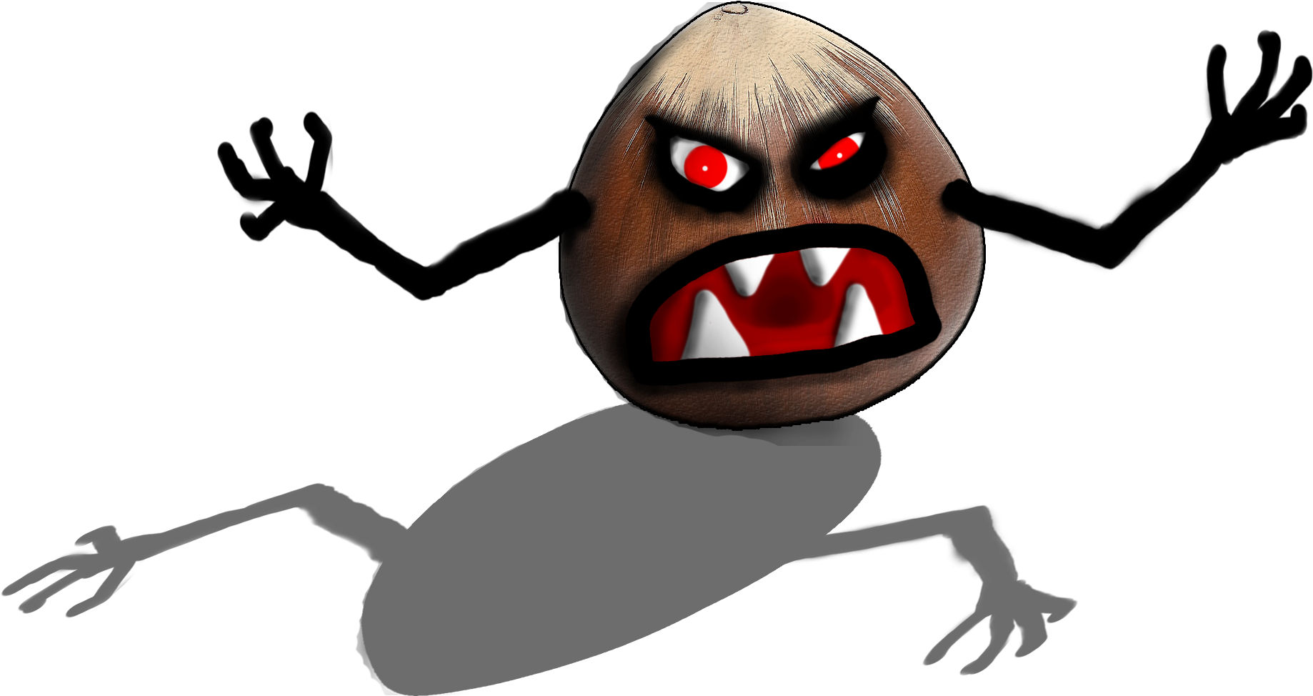 Preview - Angry Nut (1837x1269), Png Download