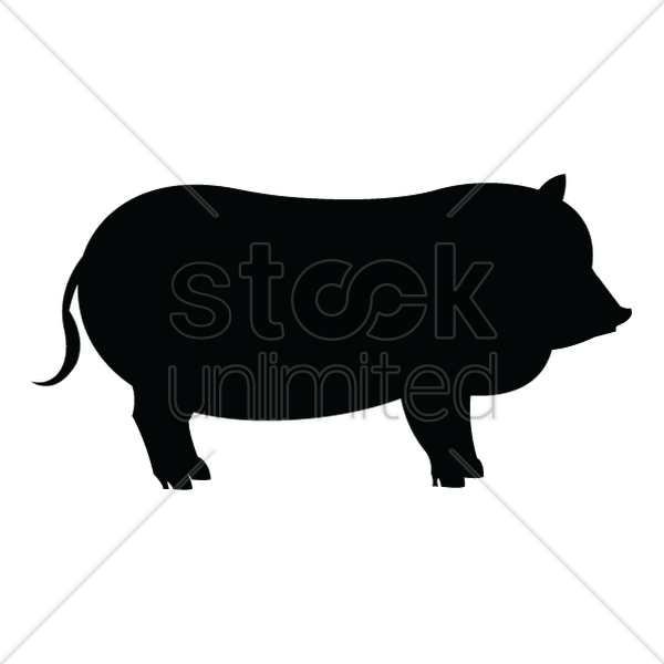 Silhouette Of Pig V矢量图形 - Illustration (600x600), Png Download