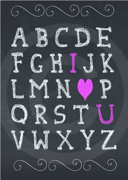 Chalkboard I <3 U Valentines Day Card - Love (600x600), Png Download