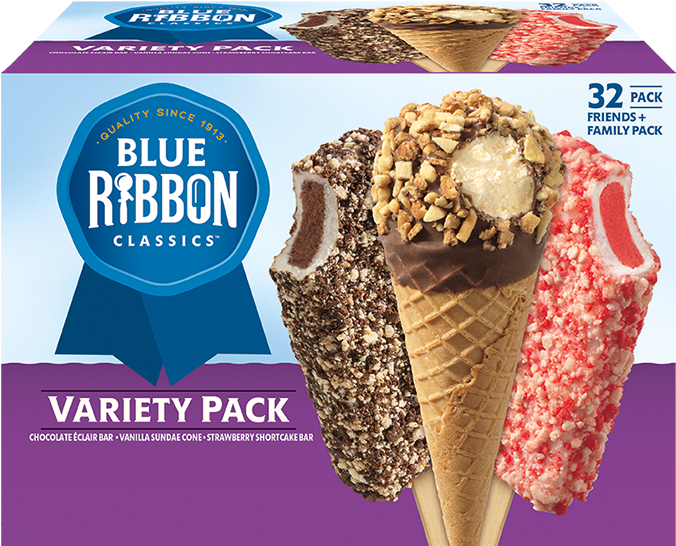 Variety Pack - Blue Ribbon Ice Cream Cones (700x700), Png Download