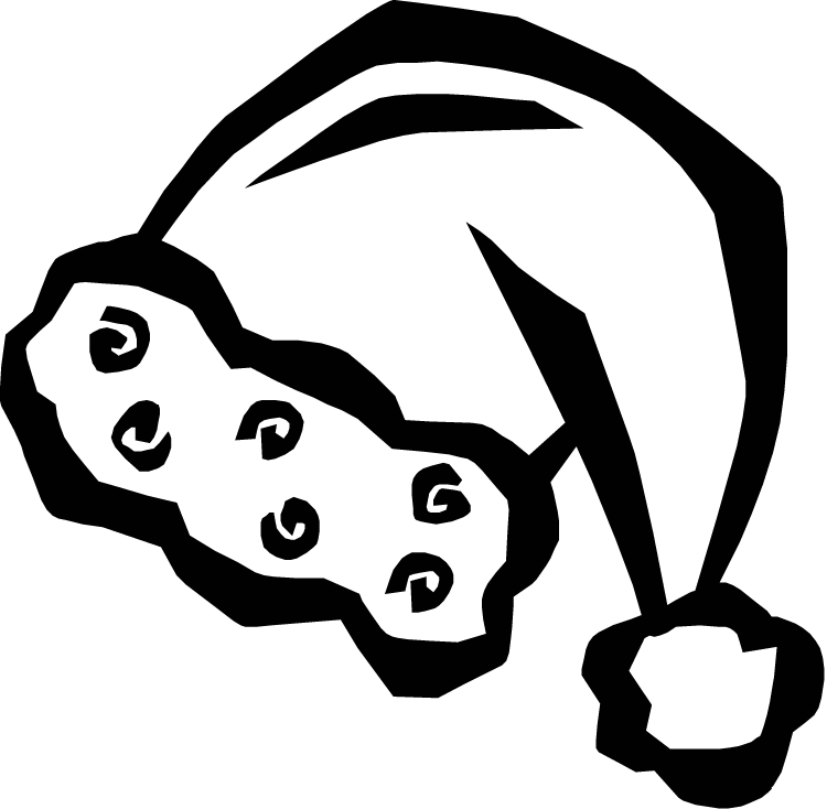 This Is A Picture Of A Black And White Santa Hat (750x734), Png Download