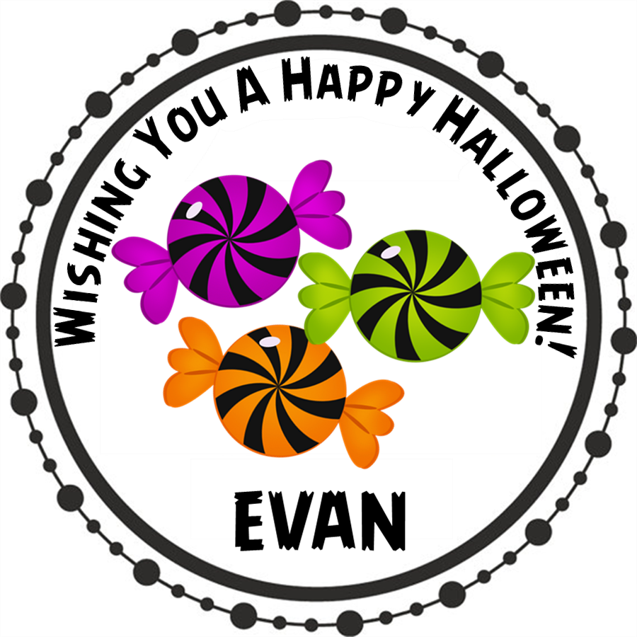 Halloween Candy Stickers - Fox Baby Shower (900x900), Png Download