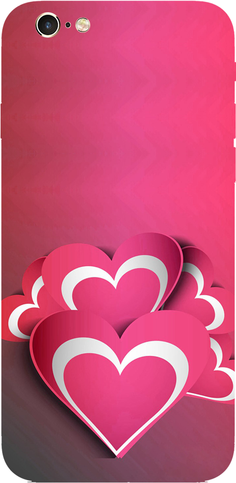 Pink White Hearts Printed Case Cover For Iphone 6 By - Mobile Phone Case (1000x1000), Png Download