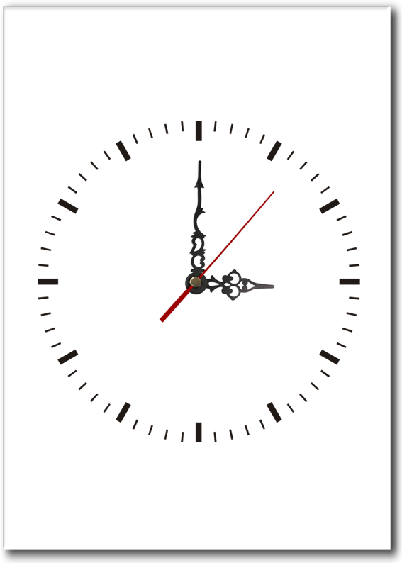 Reloj Rectangular Vertical Sin Números Agujas Clásicas - Reloj De Aguja Sin Numeros (567x794), Png Download