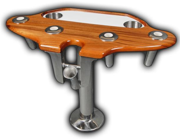 Release Marine Launcher 4 Hole Teak Gimbal - Wood (610x520), Png Download